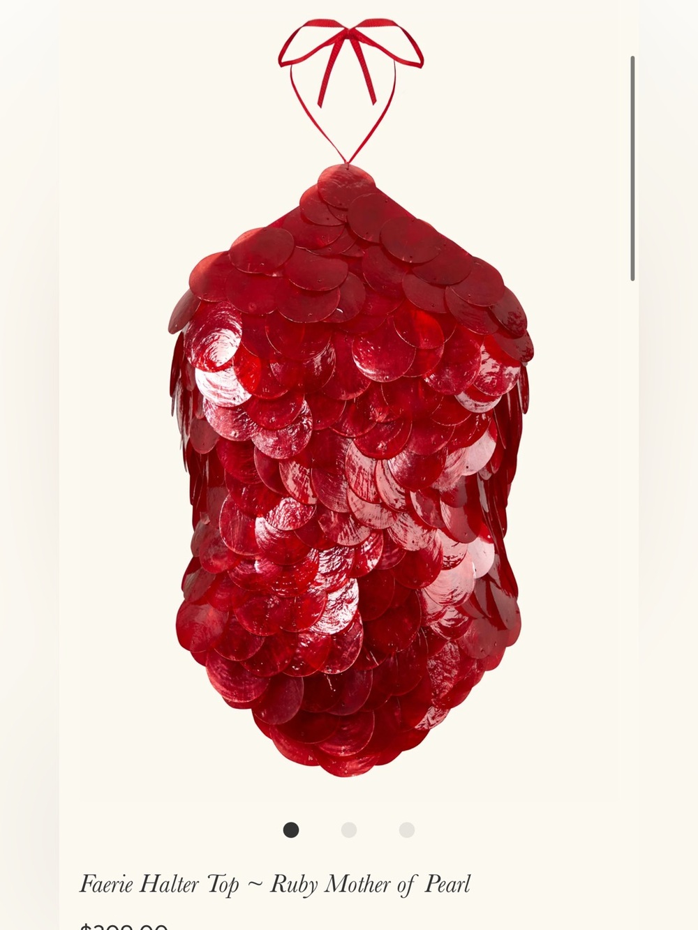 Idáh Faerie Halter Top ~ Ruby Mother of Pearl